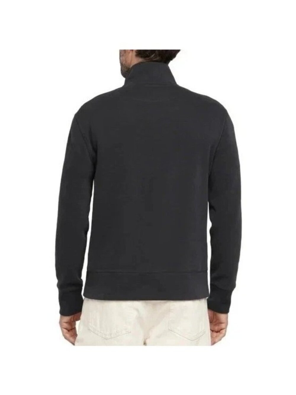 Banana Republic Men's L Black Half-Zip Sweatshirt Cotton Blend H1985 - Picture 2 of 9